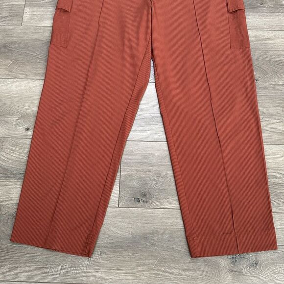 Athleta Vienna Cargo Straight Leg High‎ Rise  City Stripe Brown Active Pants 18 - Picture 6 of 14